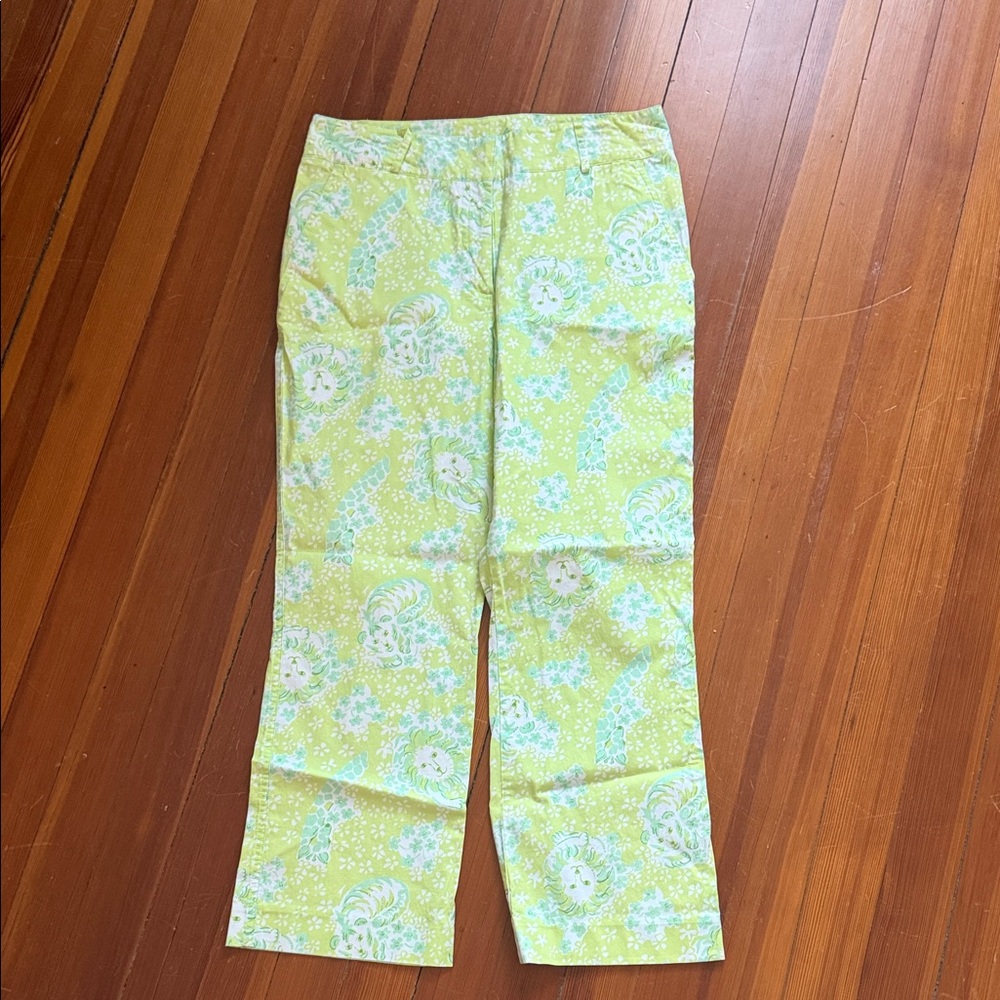 Lilly Pulitzer Yellow Floral Cropped Pants
